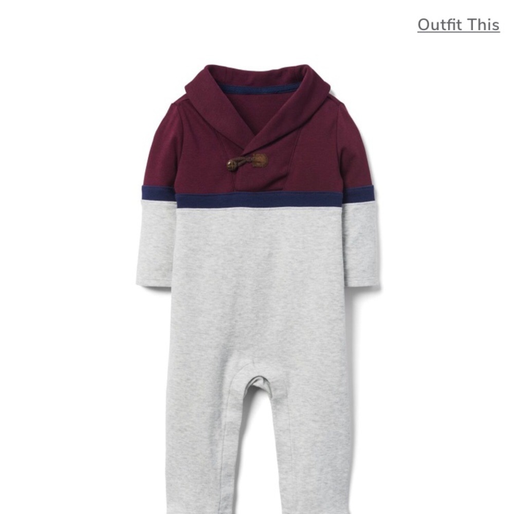 Janie and Jack colorblock one piece. 6-12 months